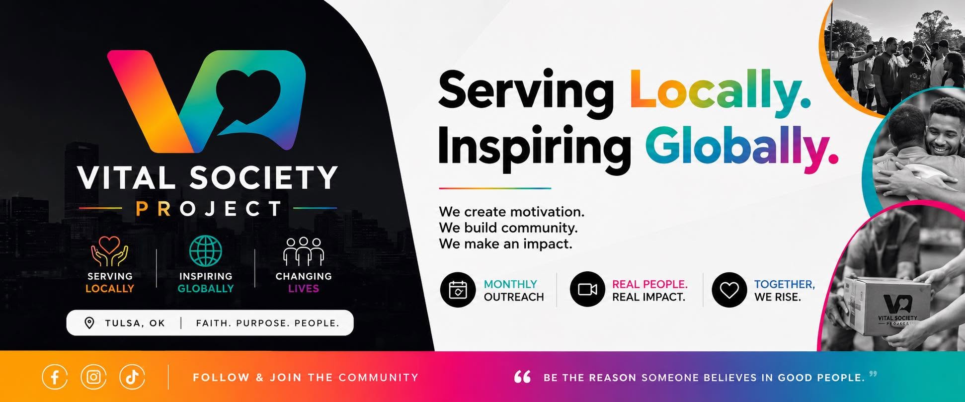 Vital Society Project banner: Serving Locally, Inspiring Globally — Tulsa, OK